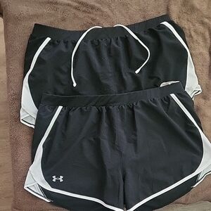 Under Armour Women's Black and White Athletic Shorts 2 Pairs